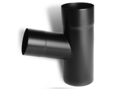 100mm Black Coated Galvanised Steel Downpipe 70Âº Branch