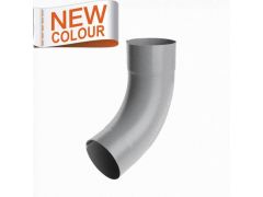 80mm RAL 9007 'Grey Aluminium' Galvanised Steel Downpipe 70 Degree Bend