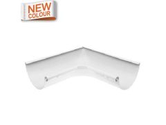 115mm Half Round 9016M White Galvanised Steel 90 degree Internal Gutter Angle
