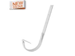 115mm Half Round 9016M White Galvanised Steel Top Fix Rafter Bracket (Bend On Site)
