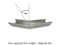 115mm Half Round Dusty Grey Galvanised Steel degree 'to be confirmed' External Gutter Angle
