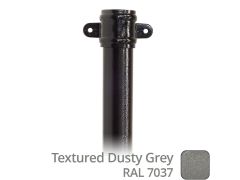 63mm  (2.5") x 3m Aluminium Downpipe with Cast Eared Socket - Textured Dusty Grey RAL 7037