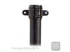 63mm  (2.5") x 3m Aluminium Downpipe with Cast Eared Socket - Textured Traffic White RAL 9016