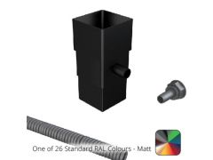 76mm Swaged Aluminium Square Downpipe WATER BUTT Diverter PPC  - One of 26 Standard Matt RAL colours TBC