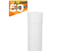 80mm 9016M White Galvanised Steel Downpipe 3m Length