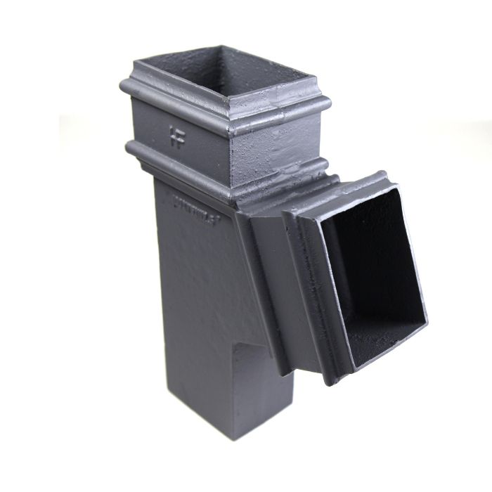125x70mm (5"x 3") Hargreaves Foundry Cast Iron Square Downpipe Single 112.5 Degree Branch - Primed