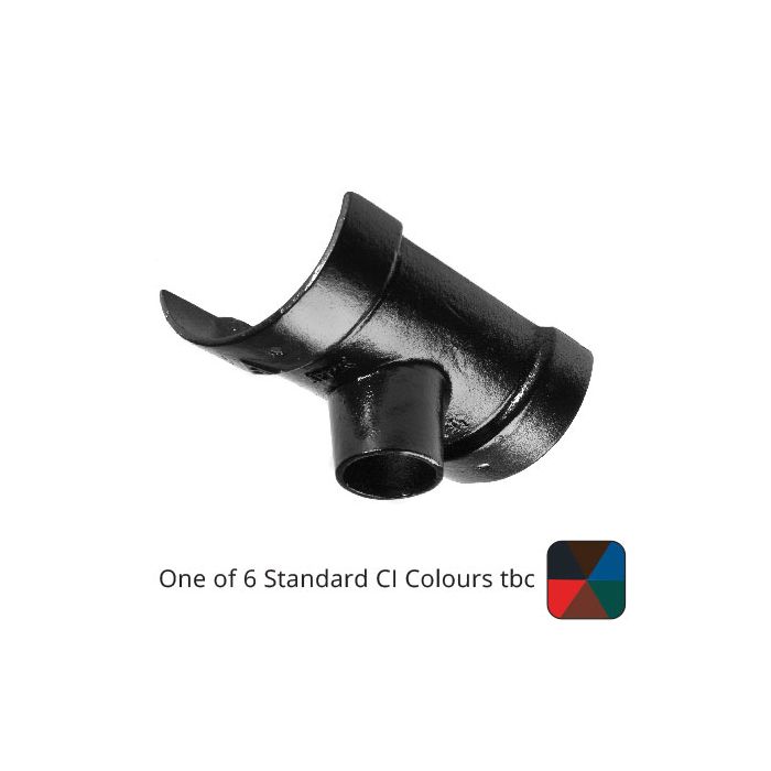 115mm (4.5") Half Round Cast Iron 65mm (2.5") Gutter Outlet - One of 6 CI Standard RAL Colours TBC