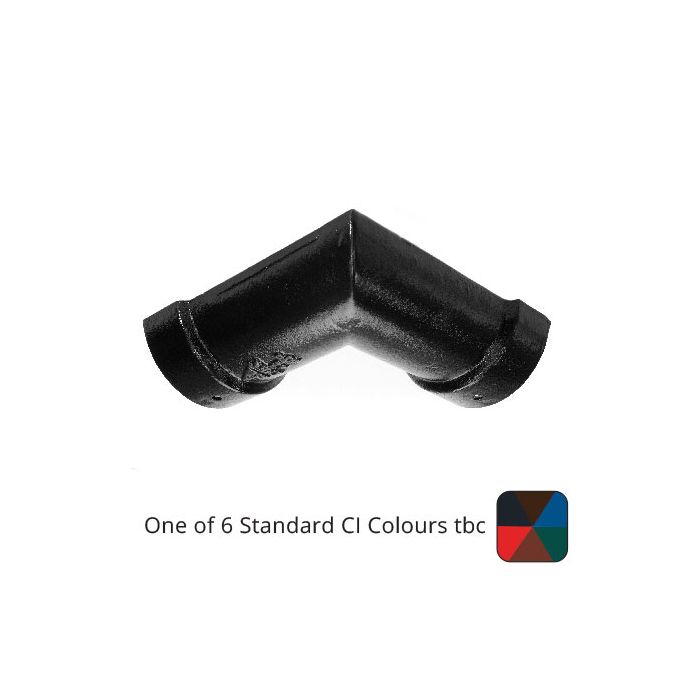 100mm (4") Half Round Cast Iron 90 degree Gutter Angle - One of 6 CI Standard RAL Colours TBC