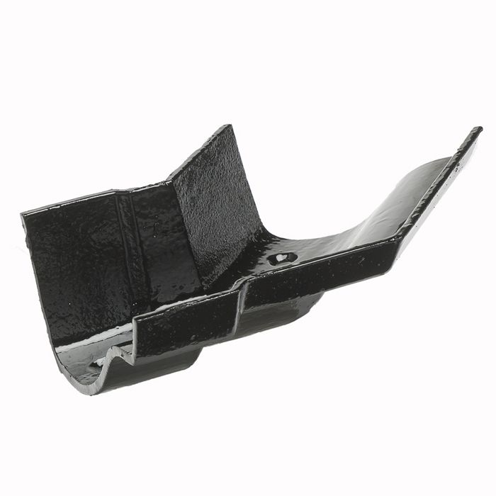 115mm (4 1/2") Hargreaves Foundry Ogee Cast Iron Gutter Obtuse Angle - External - Pre-Painted Black