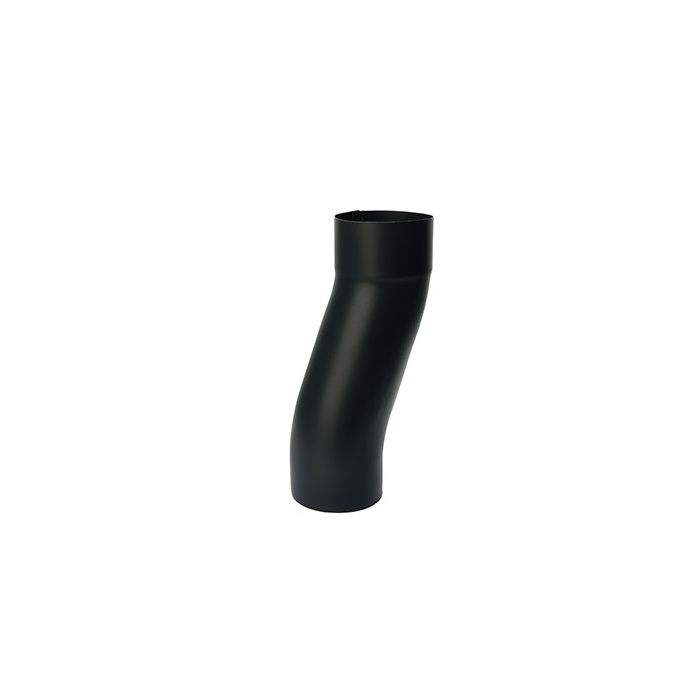 100mm Black Coated Galvanised Steel Downpipe 60mm Projection Fixed Offset