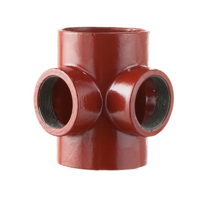 100mm Hargreaves Halifax Soil Cast Iron Boss Pipe 2 X 2” BSPT at 90 Degrees