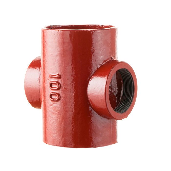 100mm Hargreaves Halifax Soil Cast Iron Boss Pipe 2 X 2” BSPT Opposed