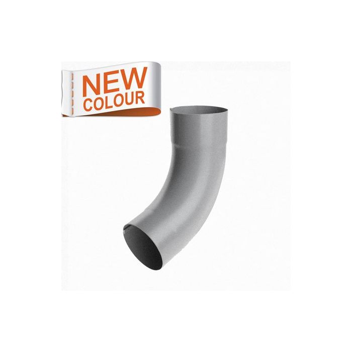 100mm RAL 9007 'Grey Aluminium' Galvanised Steel Downpipe 70 Degree Bend