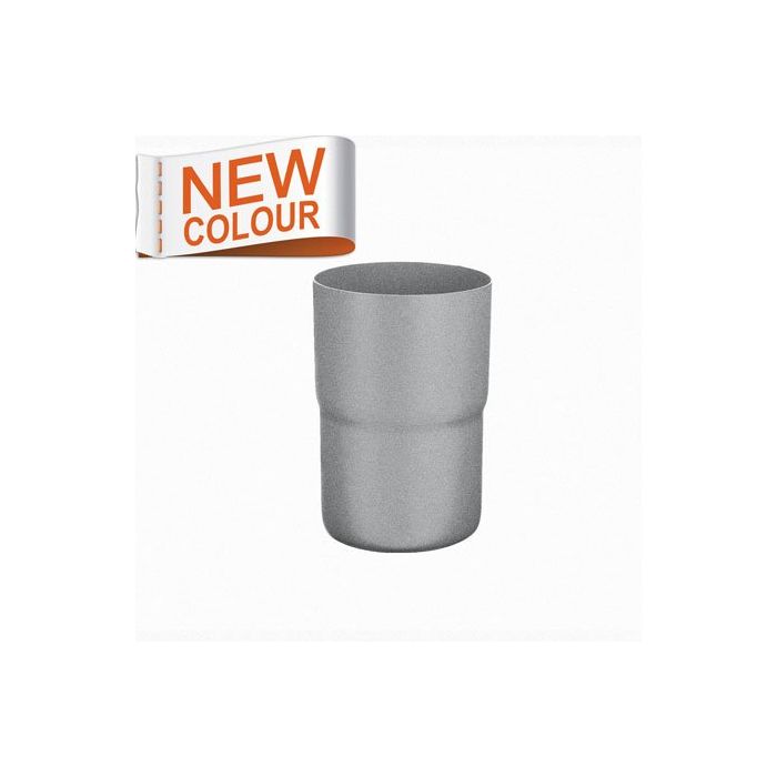 100mm RAL 9007 'Grey Aluminium' Galvanised Steel Downpipe Loose Connector