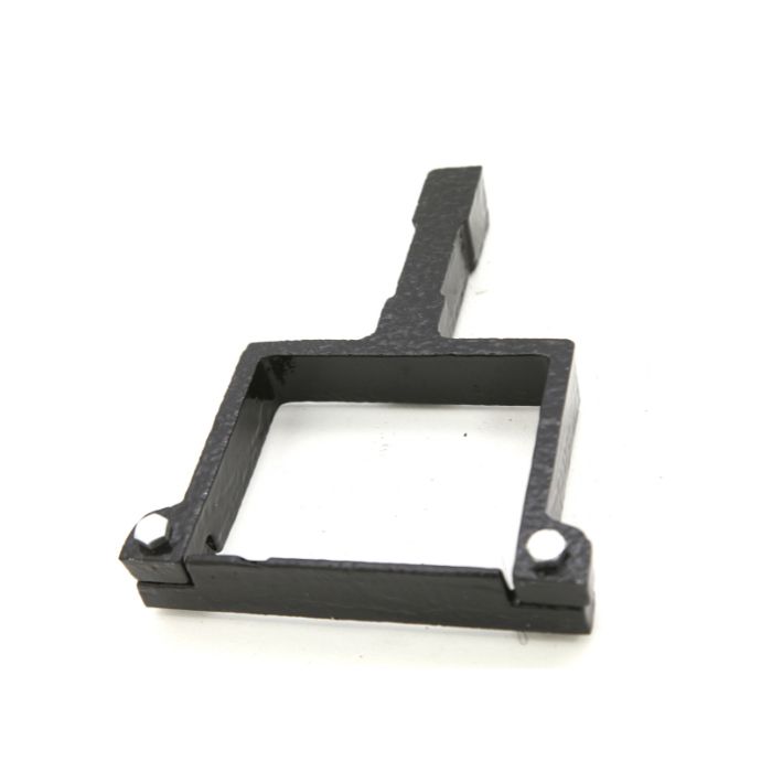 100x100mm (4"x4") Hargreaves Foundry Cast Iron Square Downpipe Build-in Holderbat - Pre-painted Black