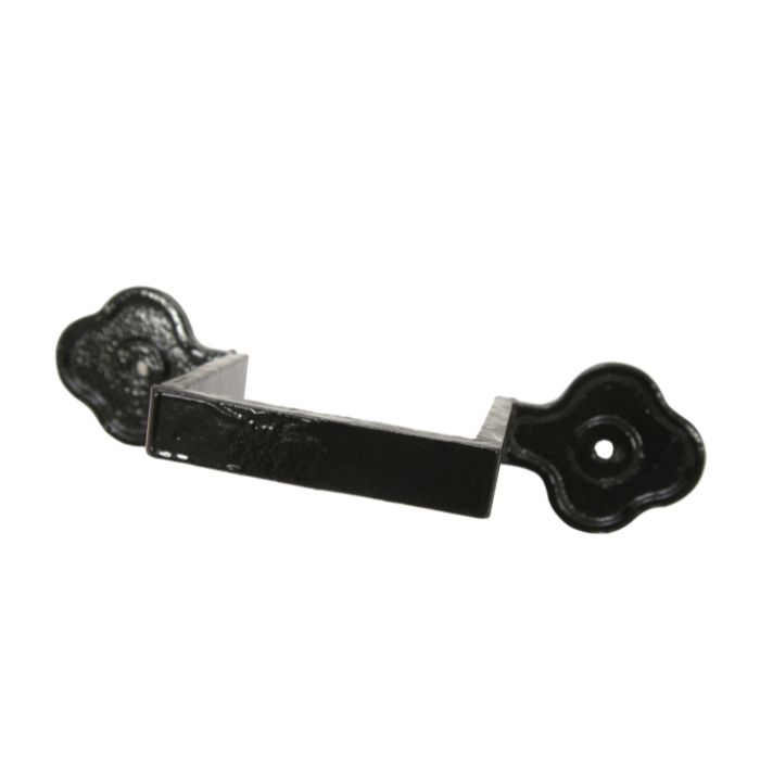 100x100mm (4"x4") Hargreaves Foundry Cast Iron Square Downpipe Ornate Earband Type D - Pre-painted Black