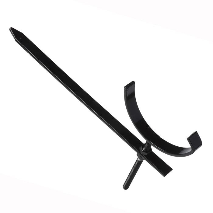 115mm (4 1/2") Hargreaves Foundry Plain Half Round Gutter Galv Rise & Fall Bracket - Pre-Painted Black