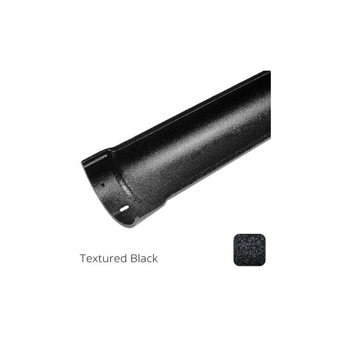 115mm (4.5") Beaded Half Round Cast Aluminium Gutter Length - 1.83m - Textured Black