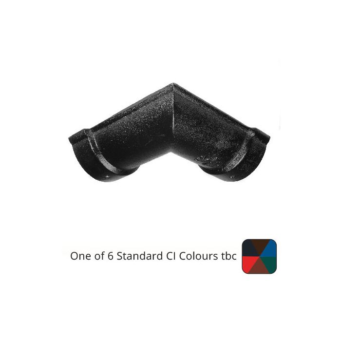 125mm (5") Beaded Half Round Cast Iron 90 degree Gutter Angle - One of 6 CI Standard RAL Colours TBC

