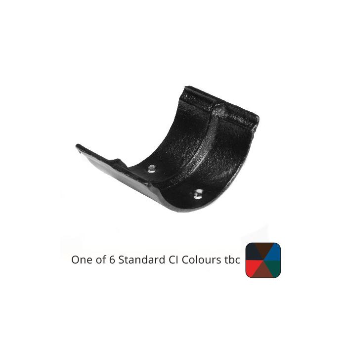 125mm (5") Beaded Half Round Cast Iron Gutter Union - One of 6 CI Standard RAL Colours TBC