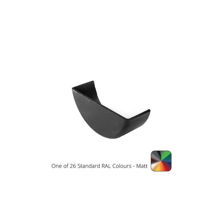 115mm (4.5") Half Round Cast Aluminium External Stop End - One of 26 Standard Matt RAL colours TBC 