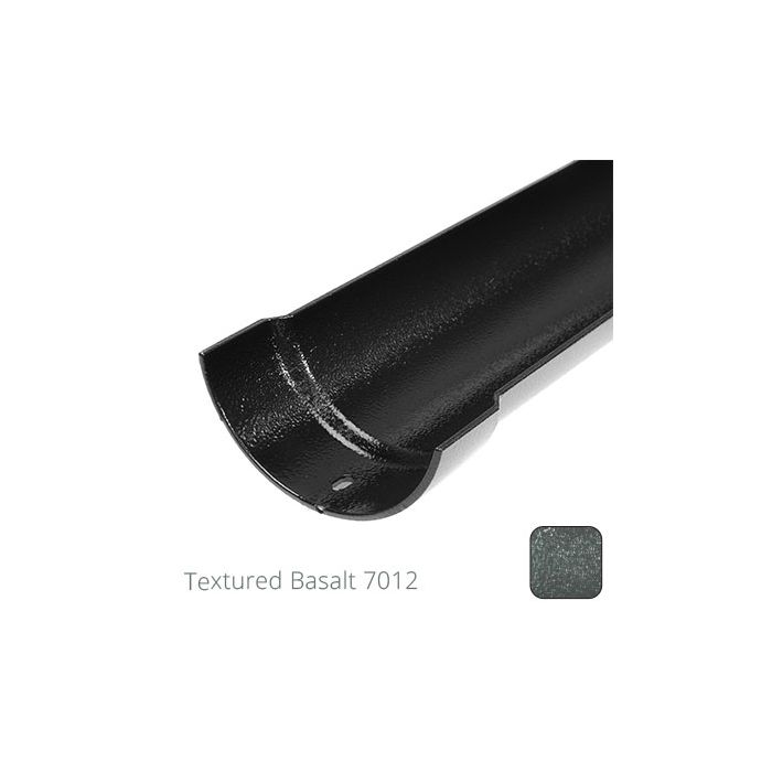 115mm (4.5") Half Round Cast Aluminium Gutter 1.83m length - Textured Basalt Grey RAL 7012 