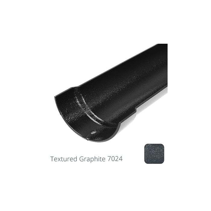 115mm (4.5") Half Round Cast Aluminium Gutter 1.83m length - Textured Graphite Grey RAL 7024 