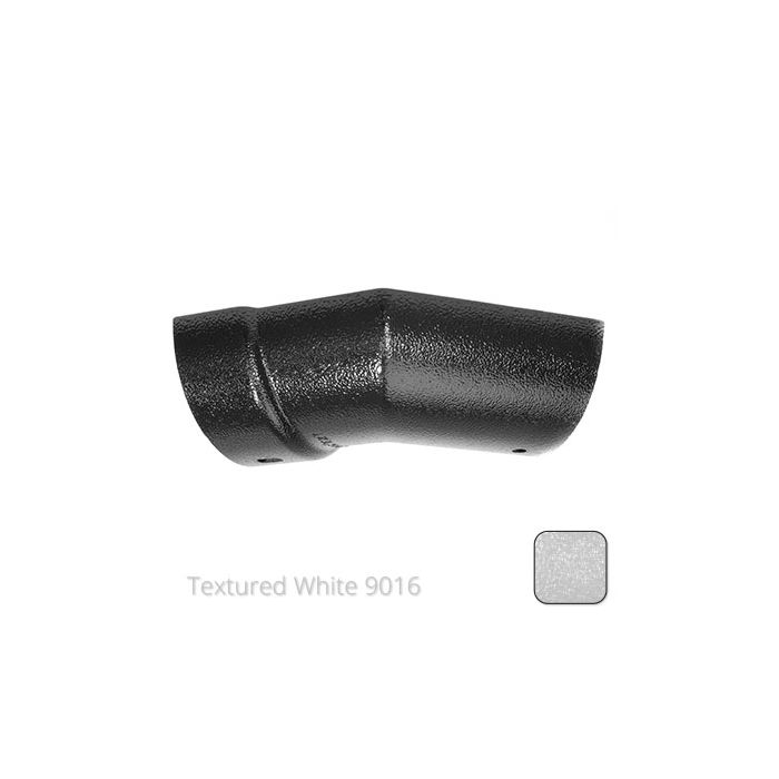 115mm (4.5") Half Round Cast Aluminium Gutter 135 External Angle - Textured Traffic White RAL 9016 