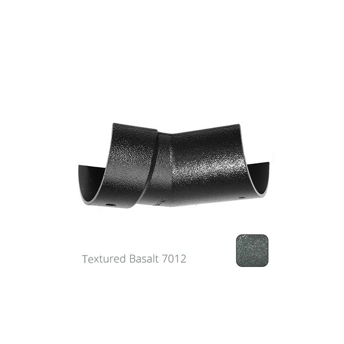 115mm (4.5") Half Round Cast Aluminium Gutter 135 Internal Angle - Textured Basalt Grey RAL 7012 