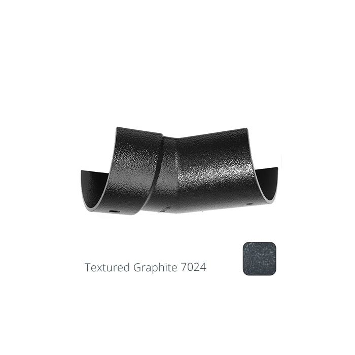 100mm (4") Half Round Cast Aluminium Gutter 135 Internal Angle - Textured Graphite Grey RAL 7024 