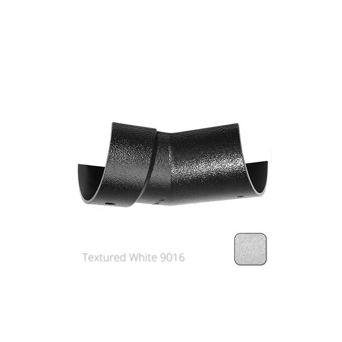 115mm (4.5") Half Round Cast Aluminium Gutter 135 Internal Angle - Textured Traffic White RAL 9016 