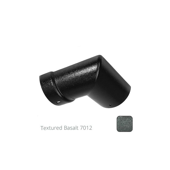 115mm (4.5") Half Round Cast Aluminium Gutter 90 External Angle - Textured Basalt Grey RAL 7012 