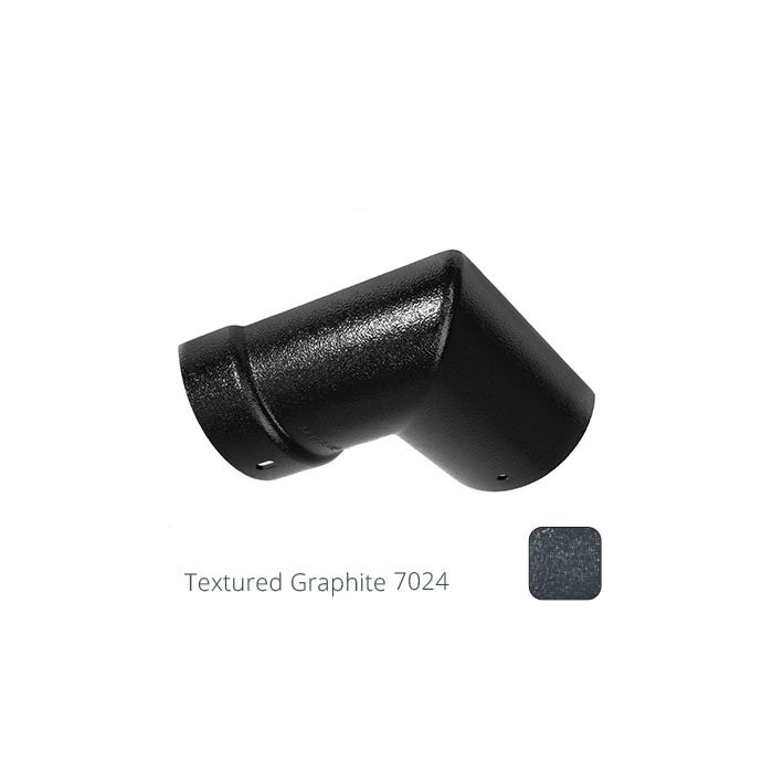 100mm (4") Half Round Cast Aluminium Gutter 90 External Angle - Textured Graphite Grey RAL 7024 