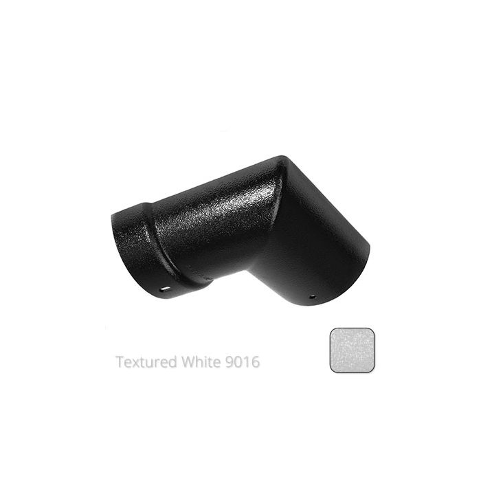 115mm (4.5") Half Round Cast Aluminium Gutter 90 External Angle - Textured Traffic White RAL 9016 