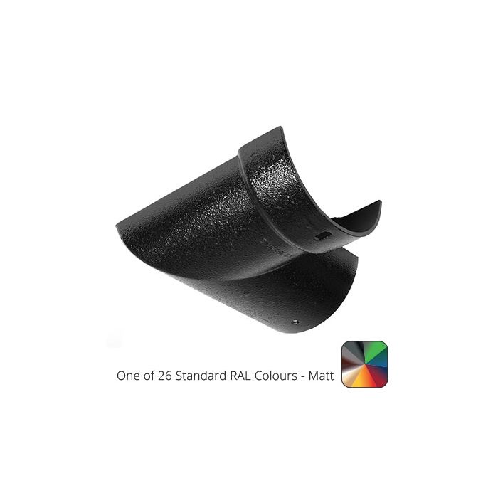 115mm (4.5") Half Round Cast Aluminium Gutter 90 Internal Angle - One of 26 Standard Matt RAL colours TBC 