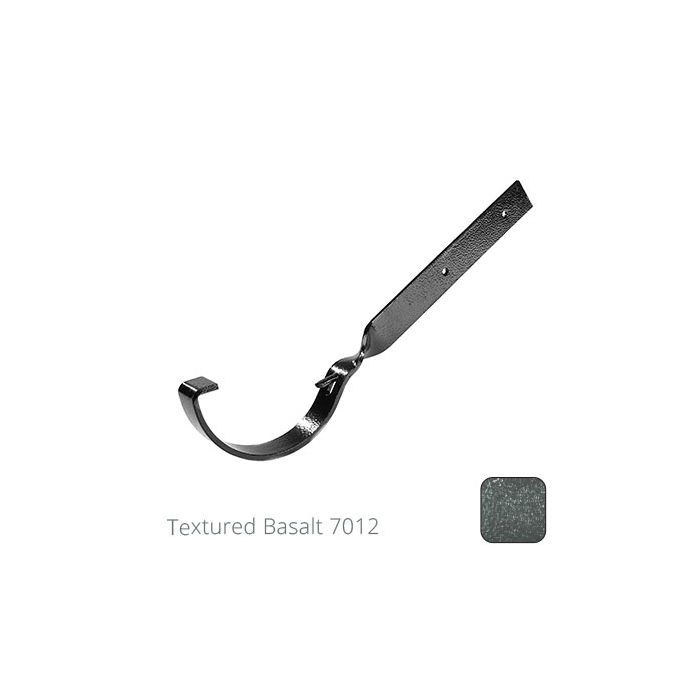 115mm (4.5") Half Round Cast Aluminium Gutter Side Fix Rafter Bracket - Textured Basalt Grey RAL 7012 