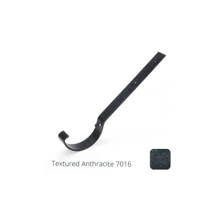 125mm (5") Half Round Cast Aluminium Gutter Top Fix Rafter Bracket - Textured Anthracite Grey RAL 7016 