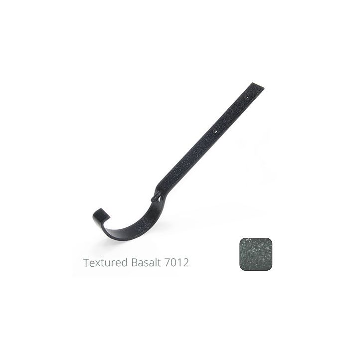 115mm (4.5") Half Round Cast Aluminium Gutter Top Fix Rafter Bracket - Textured Basalt Grey RAL 7012 