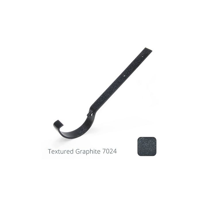 115mm (4.5") Half Round Cast Aluminium Gutter Top Fix Rafter Bracket - Textured Graphite Grey RAL 7024 