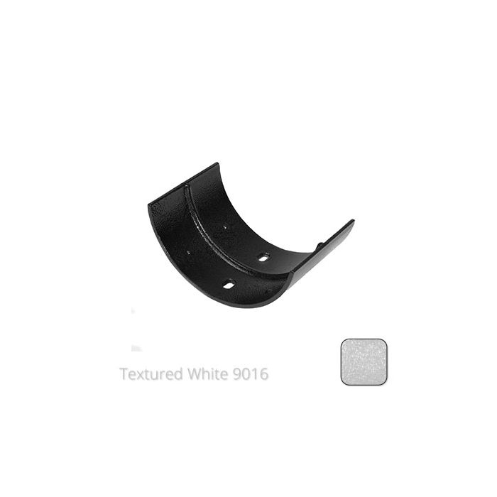 115mm (4.5") Half Round Cast Aluminium Gutter Union - Textured Traffic White RAL 9016 