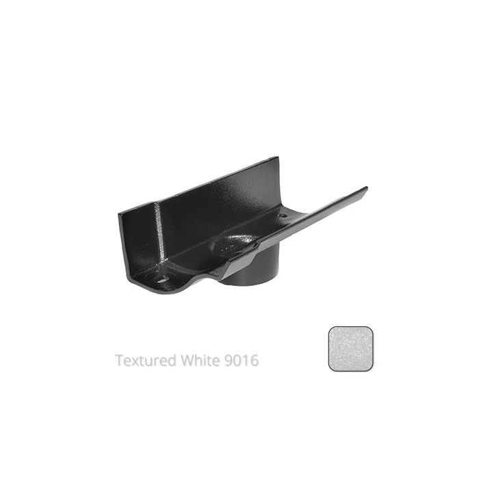 115mm (4.5") Victorian Ogee Cast Aluminium 63mm Gutter Outlet - Textured Traffic White RAL 9016 