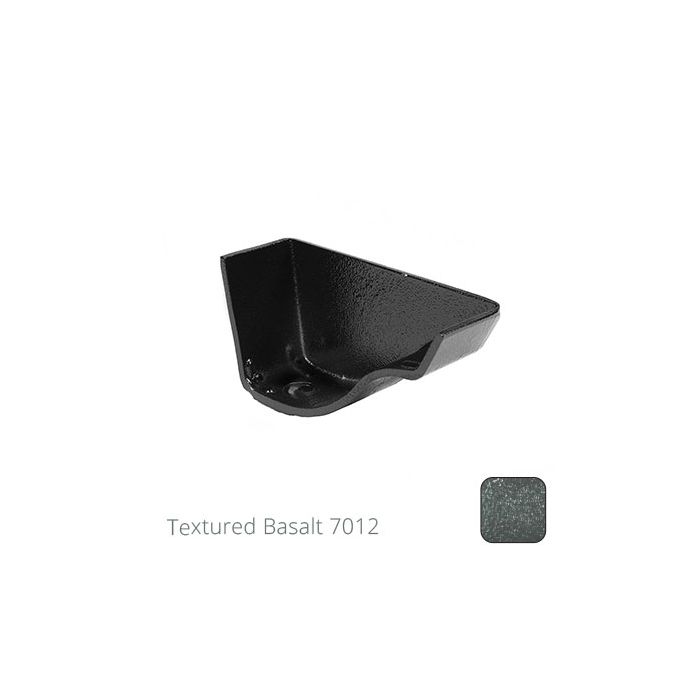 115mm (4.5") Victorian Ogee Cast Aluminium External Right Hand Stop End - Textured Basalt Grey RAL 7012 