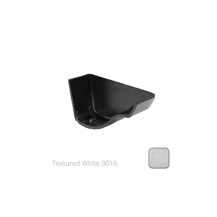 115mm (4.5") Victorian Ogee Cast Aluminium External Right Hand Stop End - Textured Traffic White RAL 9016 