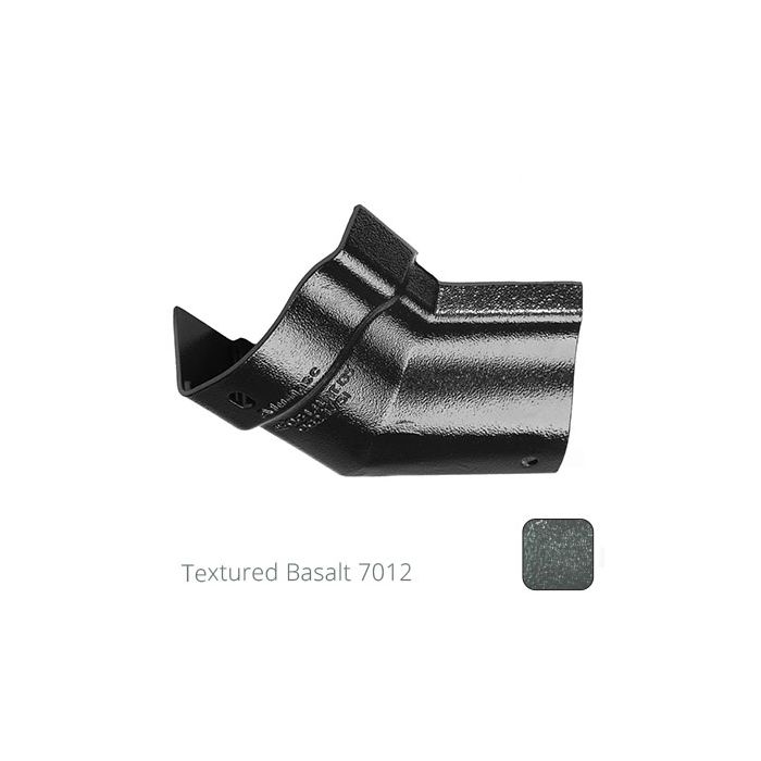 115mm (4.5") Victorian Ogee Cast Aluminium Gutter 135 Internal Angle - Textured Basalt Grey RAL 7012 