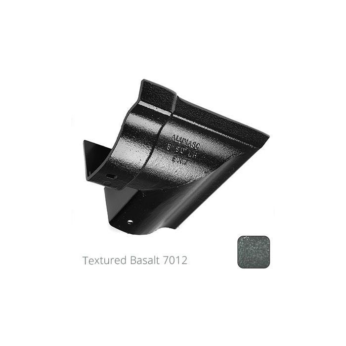 115mm (4.5") Victorian Ogee Cast Aluminium Gutter 90 External Angle - Textured Basalt Grey RAL 7012 