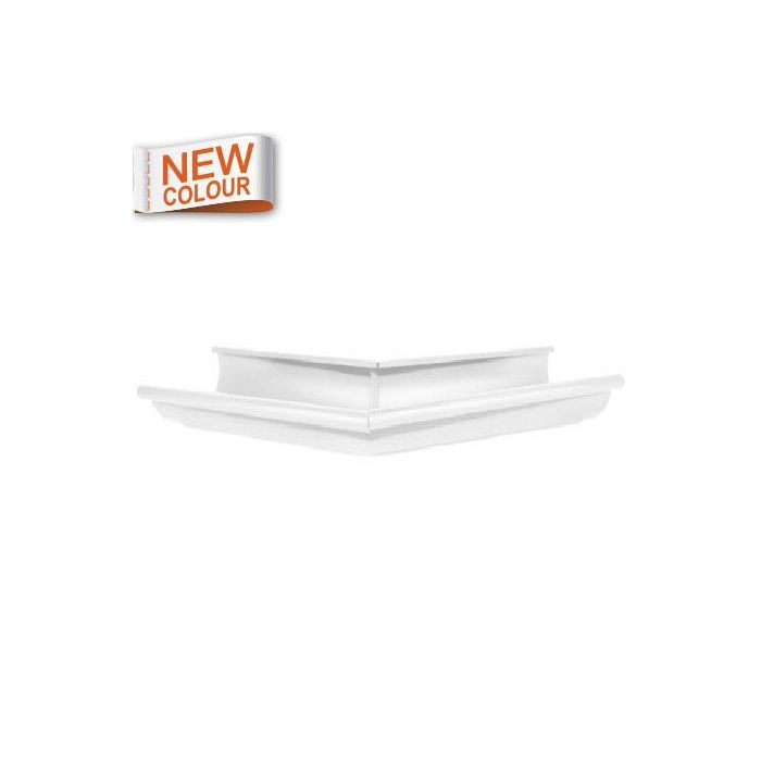 115mm Half Round 13516M White Galvanised Steel 135 degree External Gutter Angle