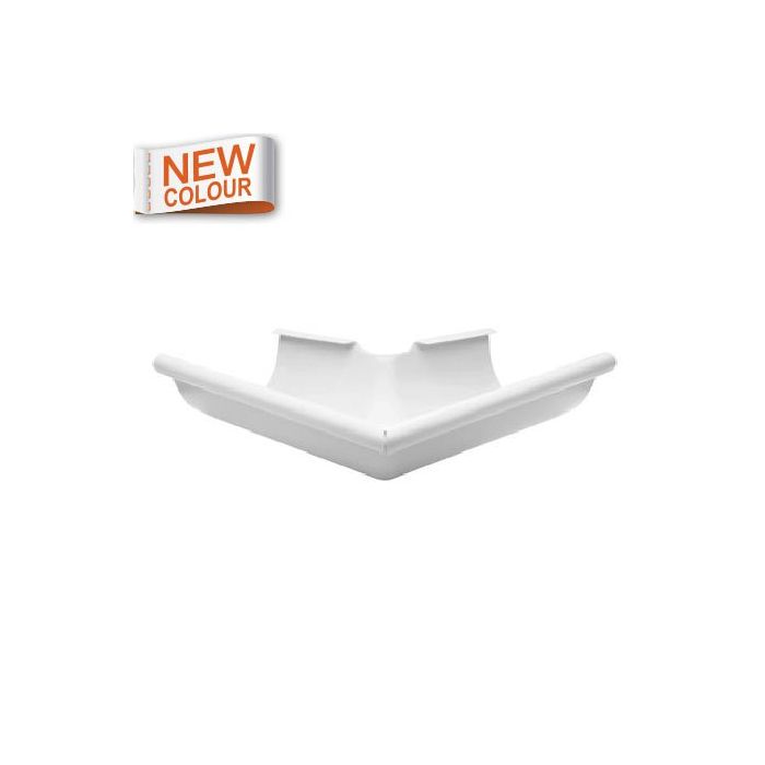 115mm Half Round 9016M White Galvanised Steel 90 degree External Gutter Angle