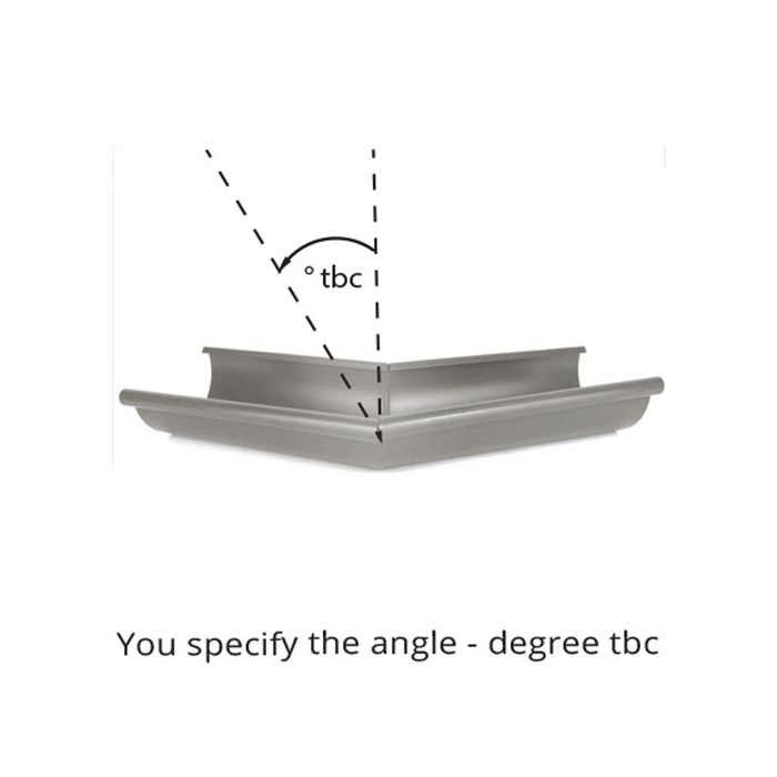 115mm Half Round Dusty Grey Galvanised Steel degree 'to be confirmed' External Gutter Angle