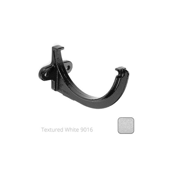 115x75mm (4.5"x3") Beaded Deep Run Cast Aluminium Gutter Fascia Bracket - Textured Traffic White RAL 9016