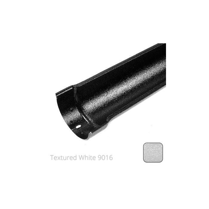 115x75mm (4.5"x3") Beaded Deep Run Cast Aluminium Gutter Length - 1.83m - Textured Traffic White RAL 9016